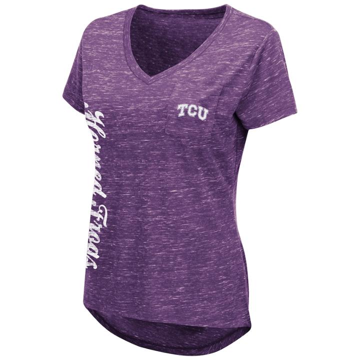 Women's Tcu Horned Frogs Wordmark Tee, Size: Xxl, Drk Purple