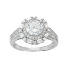 Sterling Silver Cubic Zirconia Tiered Halo Ring, Women's, Size: 5, White