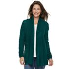 Women's Croft & Barrow&reg; Cozy Open-front Cardigan, Size: Medium, Dark Blue