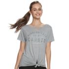 Juniors' So&reg; Cut-out Graphic Tee, Teens, Size: Small, Med Grey