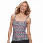 Women's Croft & Barrow&reg; D-cup Tankini Top, Size: 8, Med Red