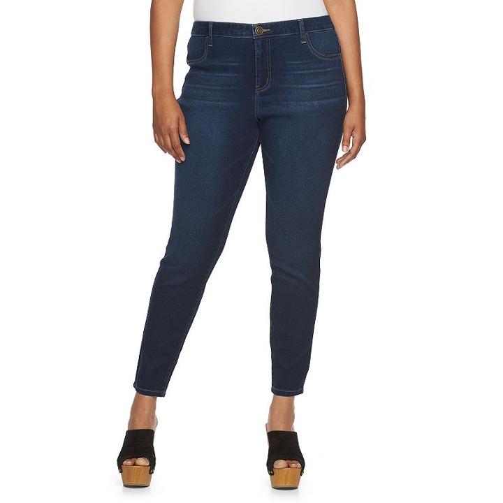 Juniors' Plus Size So&reg; High-waisted Denim Ankle Jeggings, Girl's, Size: 20 W, Blue