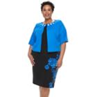 Plus Size Maya Brooke Floral Sleeveless Dress & Beaded Jacket Set, Women's, Size: 18 W, Brt Blue