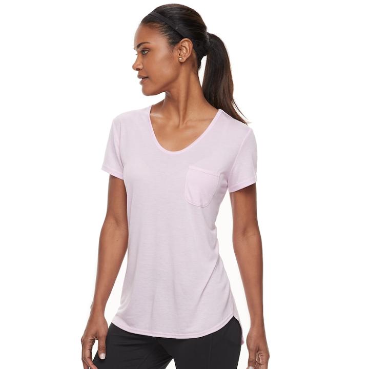 Women's Tek Gear&reg; Pocket Tee, Size: Xl, Lt Purple
