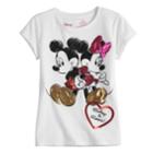 Disney's Mickey Mouse & Minnie Mouse Girls 4-7 Heart Tee By Jumping Beans&reg;, Size: 6, Natural
