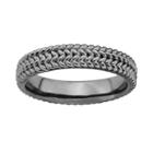 Stacks And Stones Ruthenium-plated Sterling Silver Herringbone Stack Ring, Women's, Size: 8, Grey