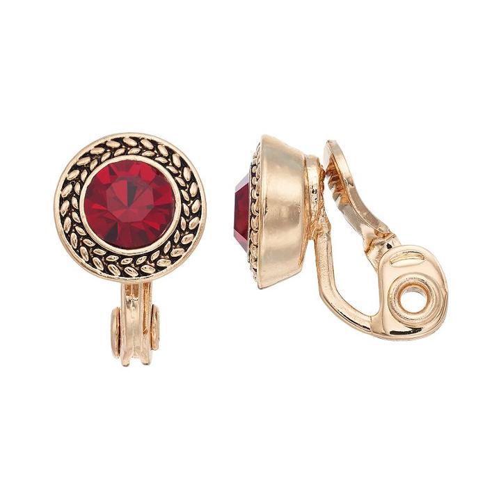 Napier Clip-on Stud Earrings, Women's, Red