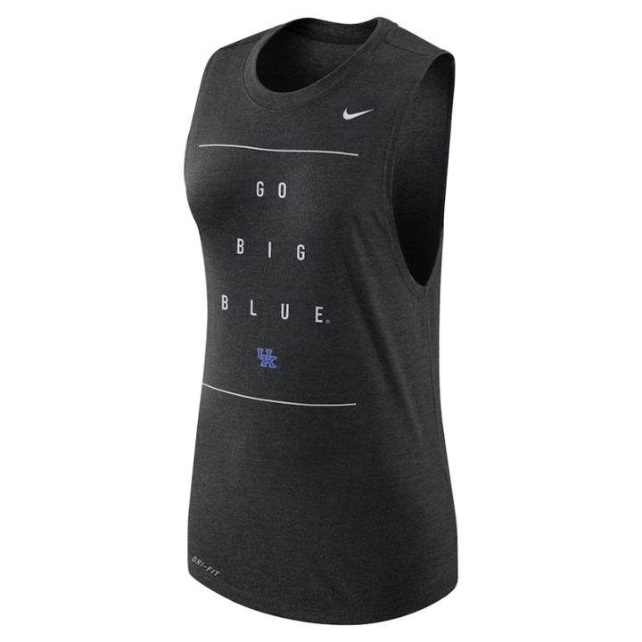 Women's Nike Kentucky Wildcats Dri-fit Muscle Tank Top, Size: Xxl, Black