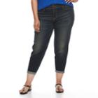 Plus Size Apt. 9&reg; Cuffed Denim Capris, Women's, Size: 24 W, Black