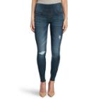 Women's Rock & Republic&reg; Distressed Jean Leggings, Size: 4 T/l, Med Blue