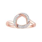 Stella Grace 10k Rose Gold 1/10 Carat T.w. Diamond Circle Ring, Women's, Size: 7, White