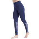 Women's Balance Collection Natasha Printed Mesh Leggings, Size: Small, Dark Blue