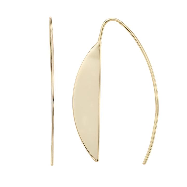 Sterling Silver Half Moon Threader Earrings, Women's, Gold