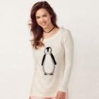 Women's Lc Lauren Conrad High-low Crewneck Sweater, Size: Medium, Natural