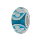 Individuality Beads Sterling Silver Glass Floral Bead, Women's, Blue
