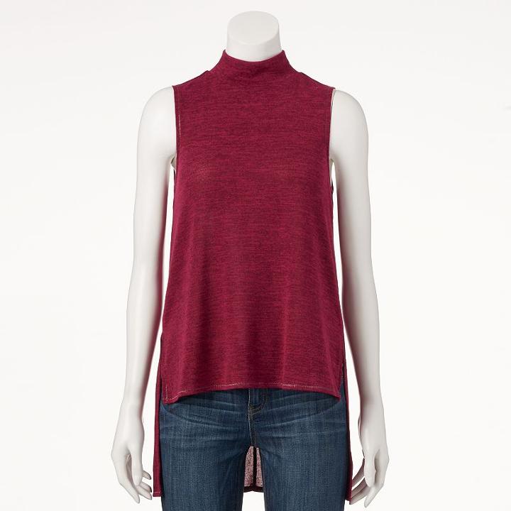 Women's Juicy Couture High-low Mockneck Top, Size: Small, Red