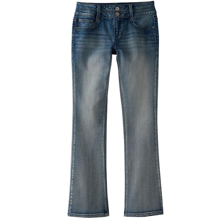 Girls 7-16 & Plus Size Mudd&reg; Double Button Skinny Bootcut Jeans, Size: 12, Blue Other