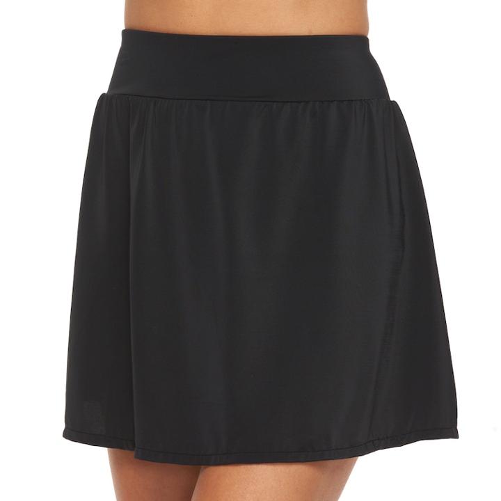 Women's Trimshaper Body Sculptor Swim Skort, Size: 10, Black
