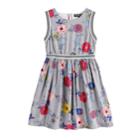 Girls 7-16 Three Pink Hearts Sleeveless Floral Varsity Dress, Size: 12, Med Grey