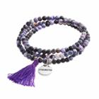 Healing Stone Agate Bead & Strength Charm Wrap Bracelet, Women's, Size: 20, Purple