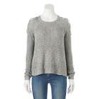 Juniors' Cloud Chaser Lace-up Cold-shoulder Sweater, Girl's, Size: Large, Brt Green