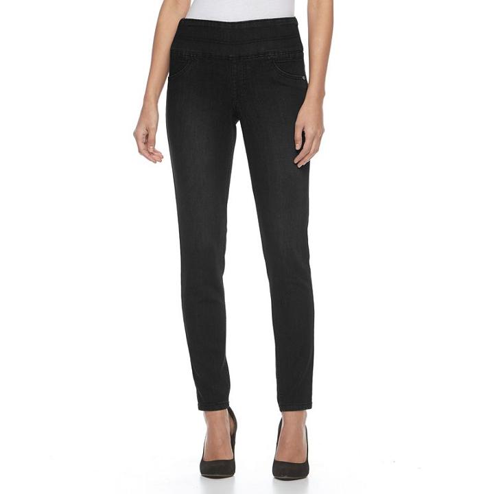 Women's Dana Buchman Pull-on Skinny Jeans, Size: 14, Black