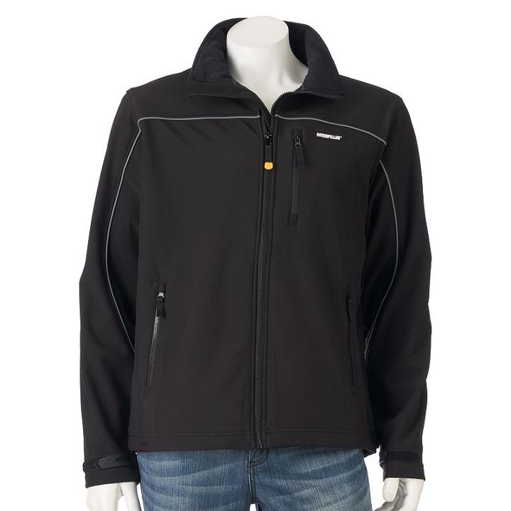 Men's Caterpillar Soft Shell Jacket, Size: Xl, Black