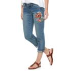 Women's Sonoma Goods For Life&trade; Embroidered Skinny Capri Jeans, Size: 2, Multicolor