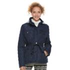 Juniors' Urban Republic Hooded Quilted Coat, Teens, Size: Medium, Blue (navy)