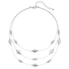 Textured Bead Multi Strand Necklace, Women's, Silver