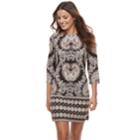 Petite Suite 7 Scroll Shift Dress, Women's, Size: 8 Petite, Brown Blush