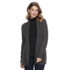 Women's Croft & Barrow&reg; Basketweave Cardigan Sweater, Size: Xxl, Dark Grey