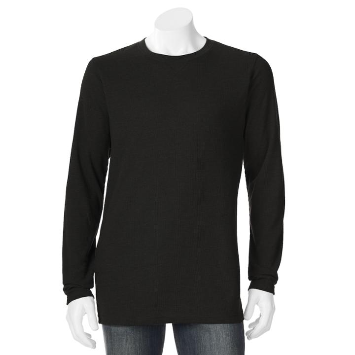 Big & Tall Hanes Ultimate X-temp Waffle-weave Thermal Tee, Men's, Size: 4xl, Black