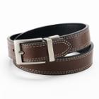 Izod Double-stitched Reversible Leather Belt - Boys, Boy's, Size: Xs, Dark Brown