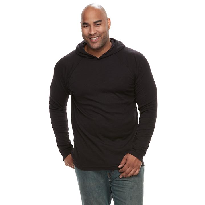 Big & Tall Apt. 9&reg; Slubbed Pullover Hoodie, Men's, Size: L Tall, Black