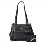 Stone & Co. Nadine Phone Charging Triple Entry Leather Satchel, Women's, Black