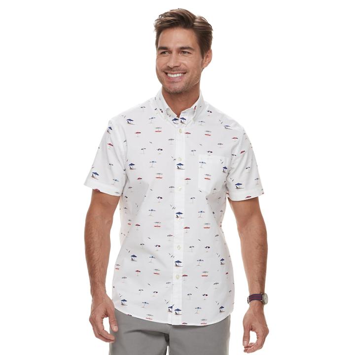 Men's Sonoma Goods For Life&trade; Slim-fit Poplin Button-down Shirt, Size: Xxl, White