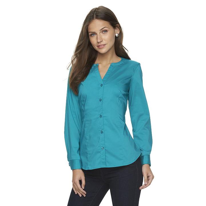 Women's Harve Benard Sofia Button-down Shirt, Size: Small, Brt Green