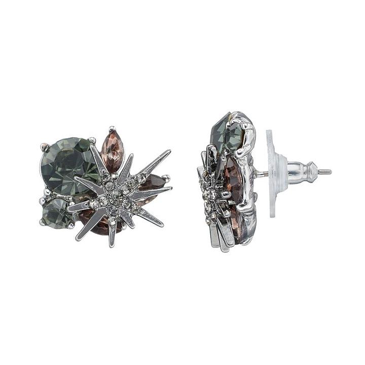 Simply Vera Vera Wang Nickel Free Starburst Stone Cluster Stud Earrings, Women's, Blue
