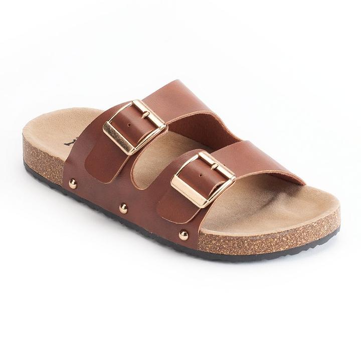 Mudd&reg; Women's Double Buckle Slide Sandals, Size: Xl, Med Brown