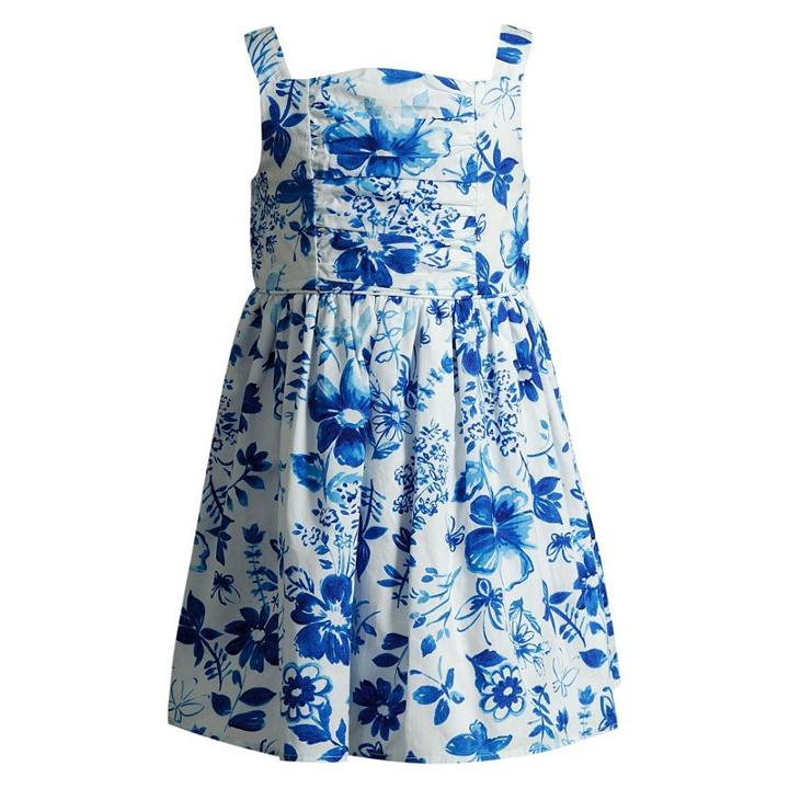Girls 4-6x Youngland Floral Poplin Woven Sundress, Girl's, Size: 6x, Blue