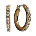 Dana Buchman Gold Tone Simulated Crystal Hoop Earrings, Women's, White