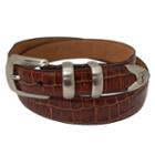 Men's Pga Tour Tapered Faux-crocodile Leather Golf Belt, Size: 32, Brown