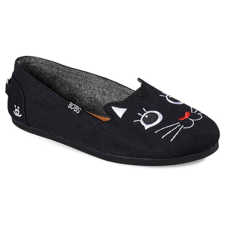 Skechers Bobs Plush Cattitude Women's Flats, Size: 7, Grey (charcoal)