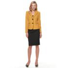 Women's Le Suit Glazed Melange Suit Jacket & Skirt Set, Size: 14, Brt Yellow