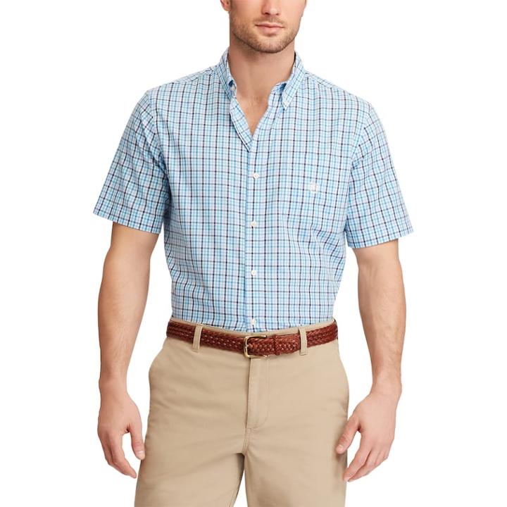 Big & Tall Chaps Classic-fit Easy-care Button-down Shirt, Men's, Size: Xxl Tall, Blue