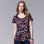 Plus Size Simply Vera Vera Wang Printed Tee, Women's, Size: 0x, Dark Red