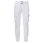 Men's Xray Slim-fit Twill Belted Cargo Pants, Size: 38, White