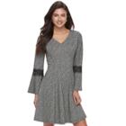 Women's Elle&trade; Lace Accent A-line Dress, Size: Large, White Oth