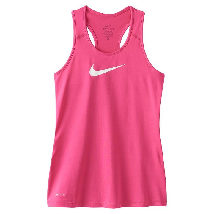 Girls' 7-16 Nike Dri-fit Logo Base Layer Racerback Tank Top, Girl's, Size: Medium, Med Red